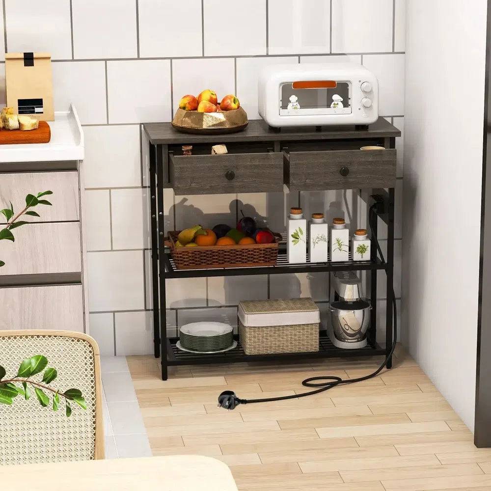 Narrow Console Table with Built-in Charging Station