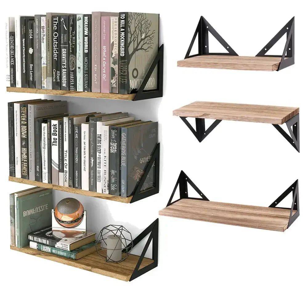 Rustic 3-Tier Wall Floating Shelf