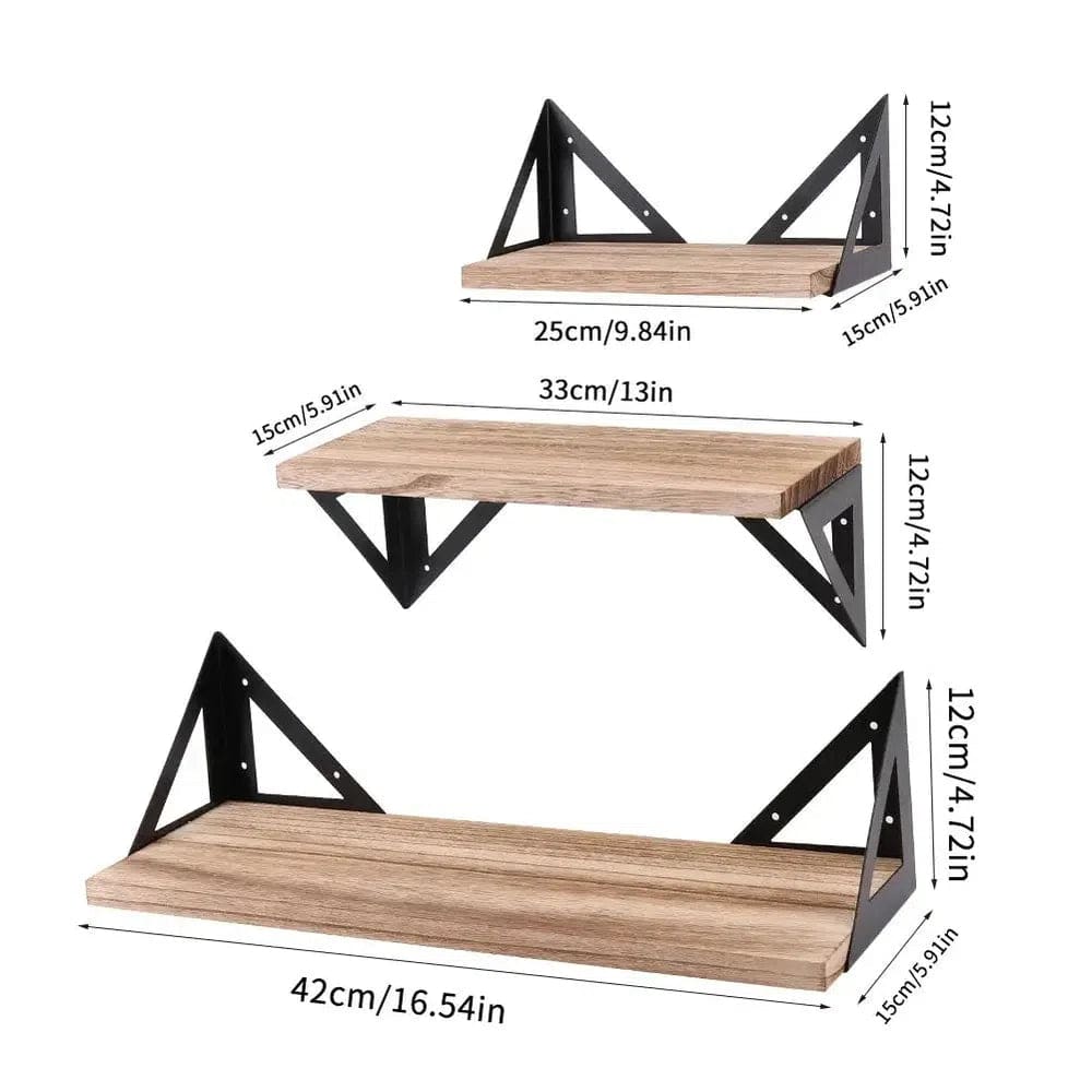 Rustic 3-Tier Wall Floating Shelf