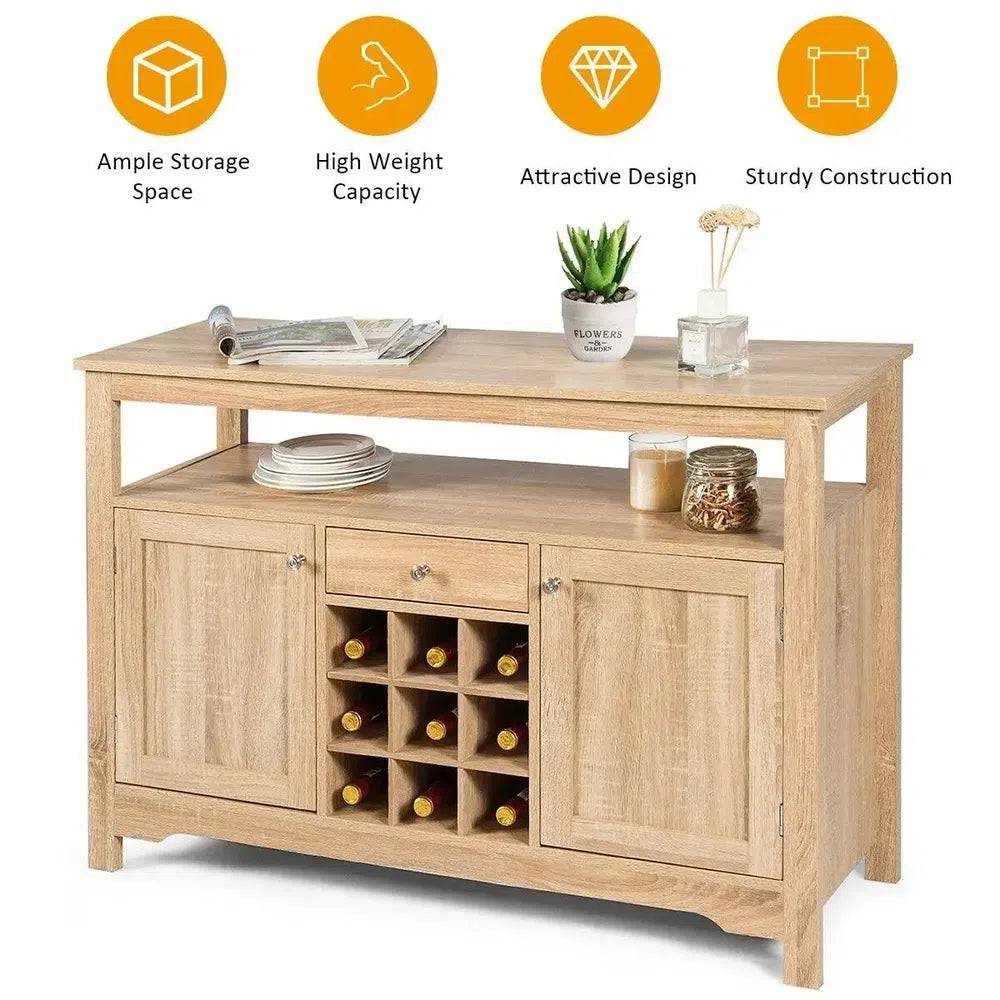 Rustic Kitchen Sideboard with Wine Rack