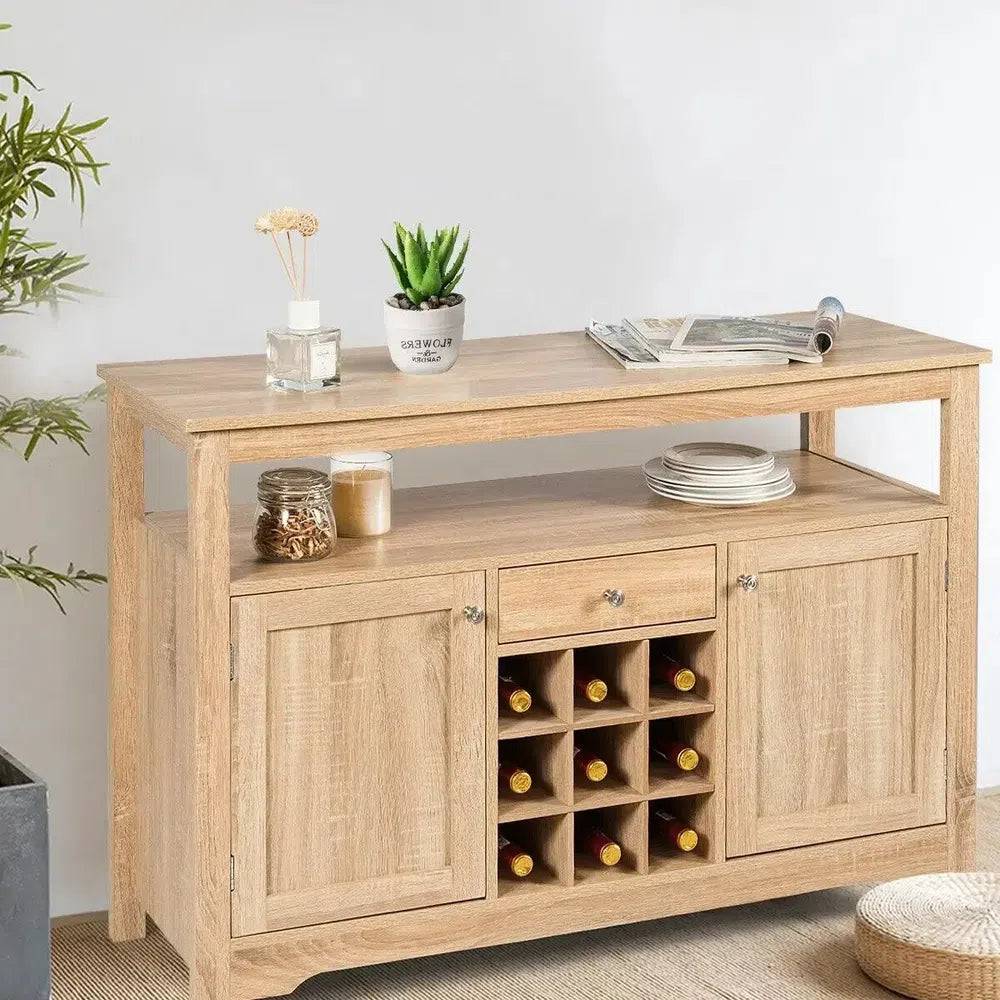 Rustic Kitchen Sideboard with Wine Rack