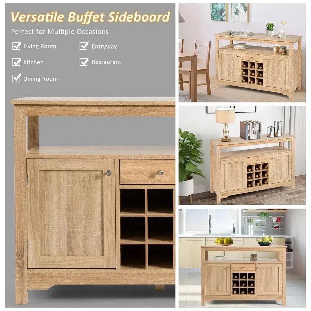 Rustic Kitchen Sideboard with Wine Rack