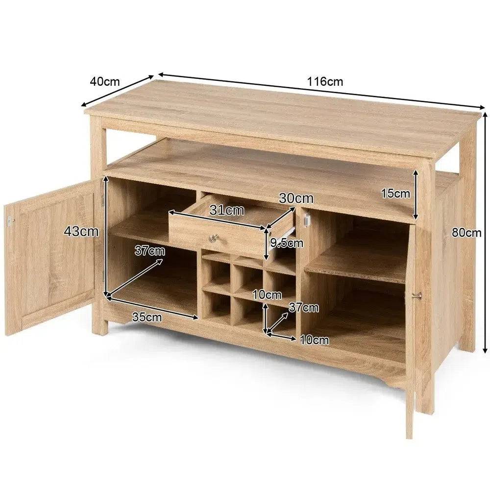 Rustic Kitchen Sideboard with Wine Rack