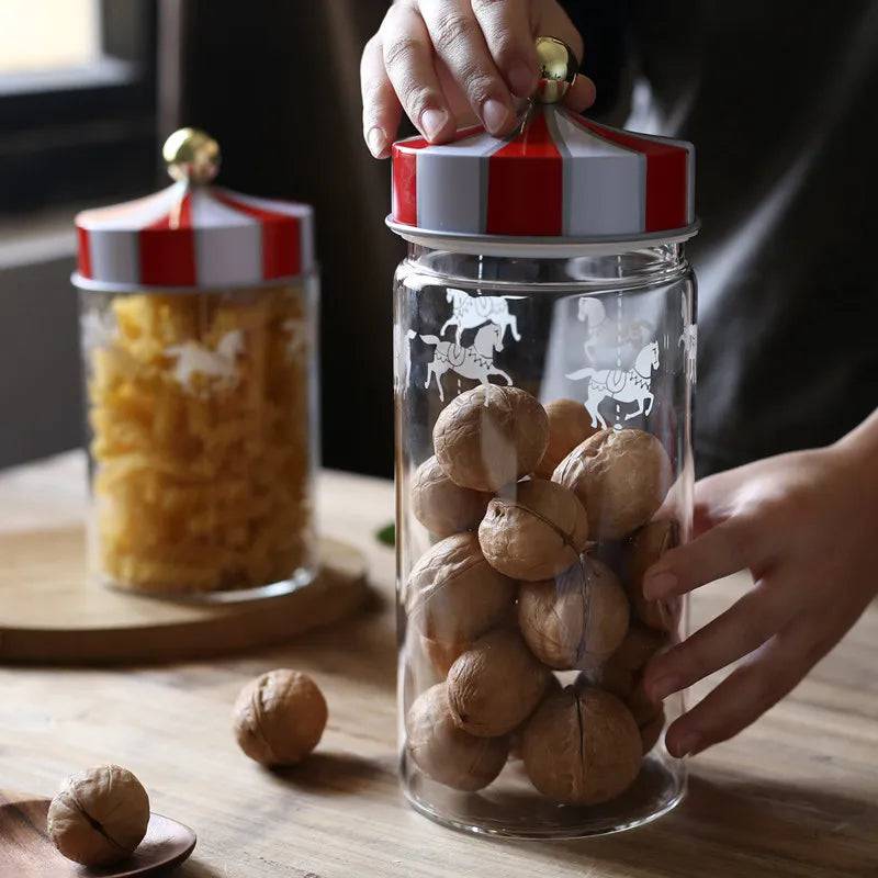 Nordic Creative Carousel Sealed Glass Jar