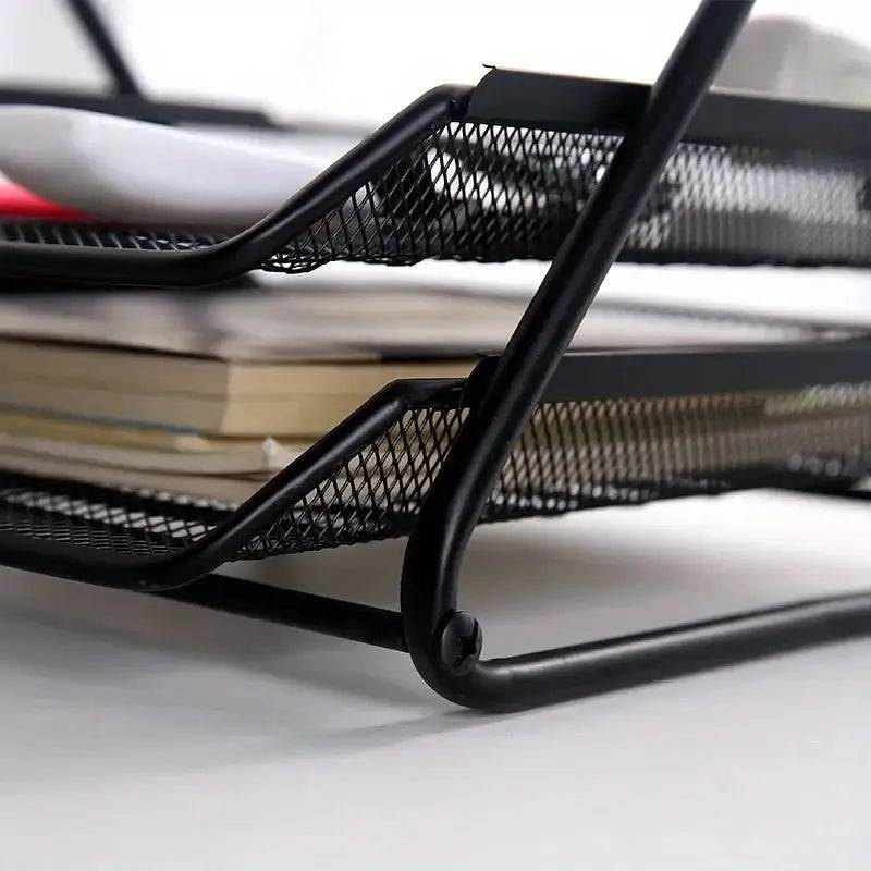 Three-Layer Metal File Tray