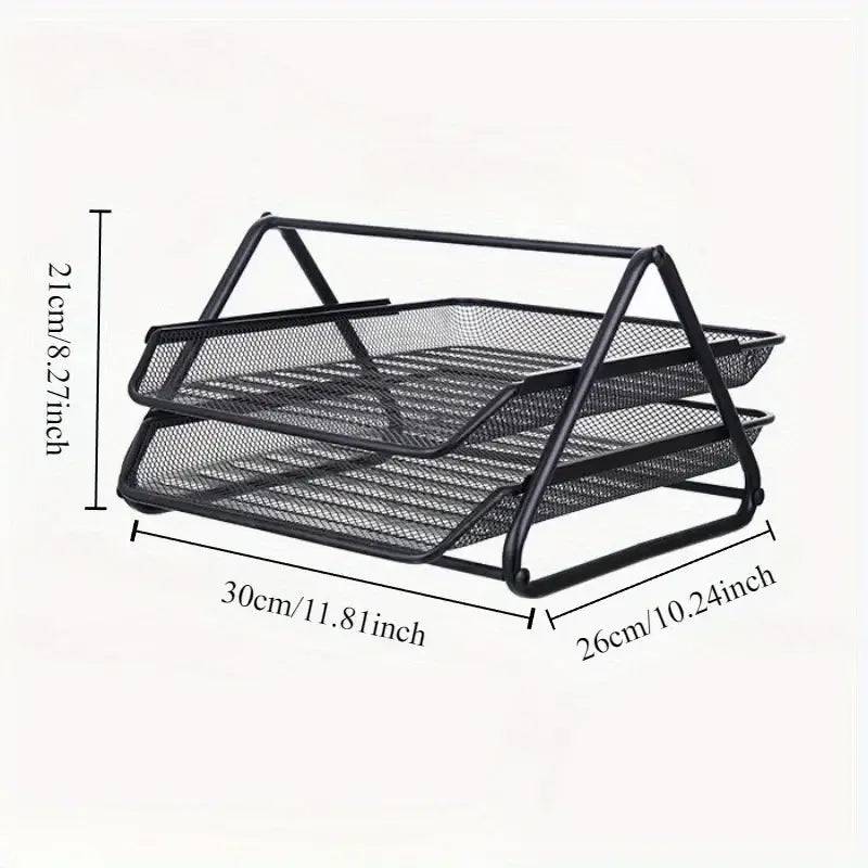Three-Layer Metal File Tray