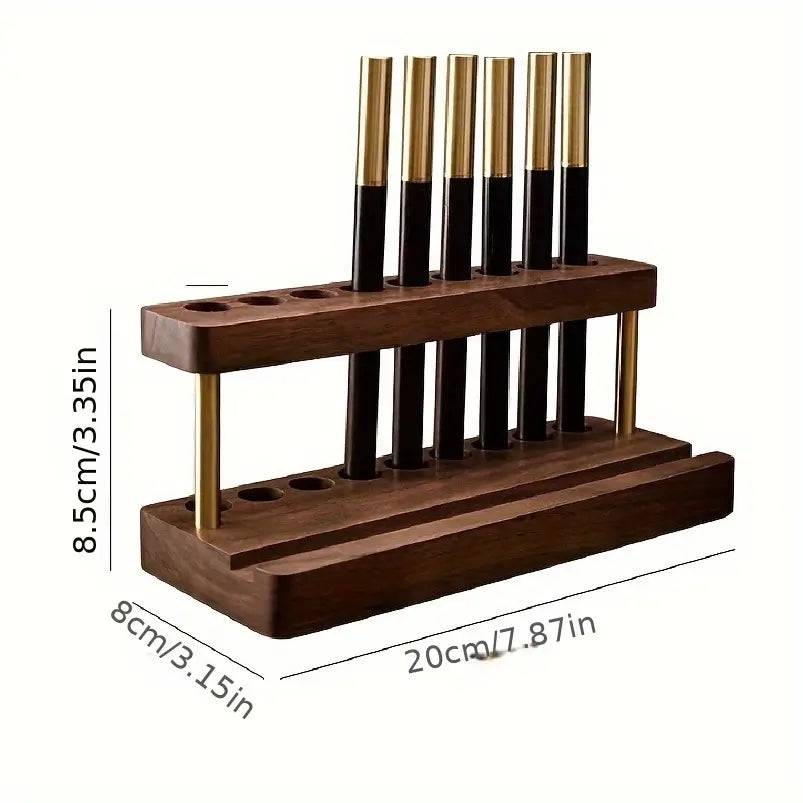 Walnut Wood Multifunction Desk Organiser
