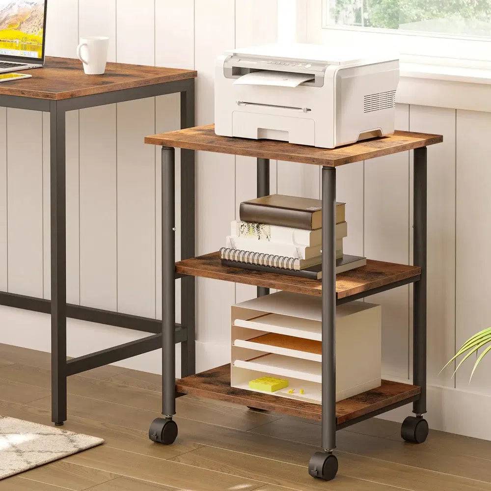 3-Tier Printer Table with Adjustable Height