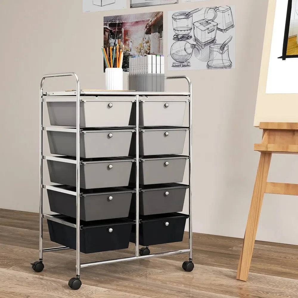10 Drawers Rolling Utility Storage Cart