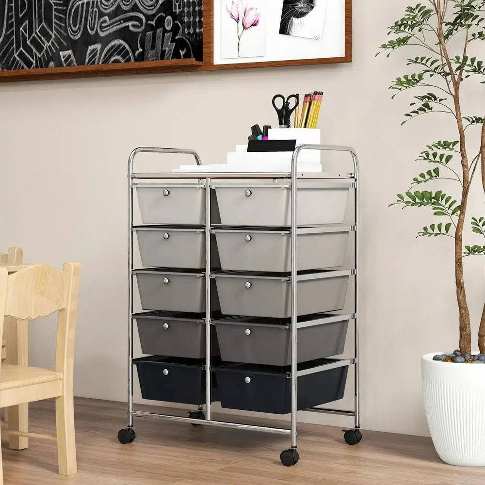 10 Drawers Rolling Utility Storage Cart