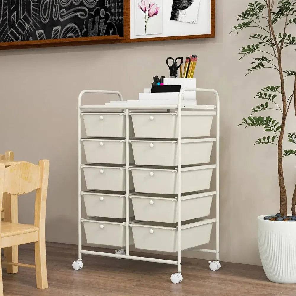 10 Drawers Rolling Utility Storage Cart