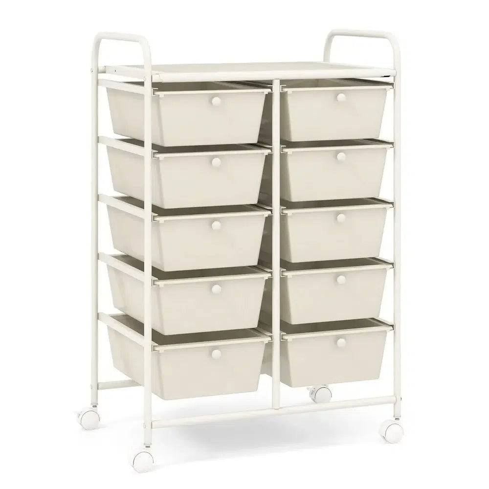 10 Drawers Rolling Utility Storage Cart