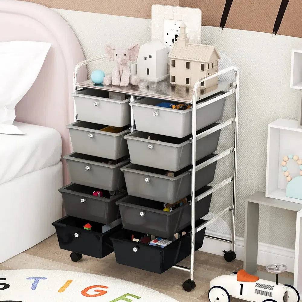 10 Drawers Rolling Utility Storage Cart