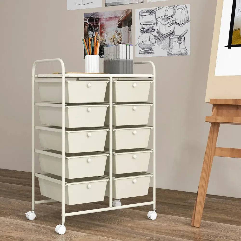 10 Drawers Rolling Utility Storage Cart