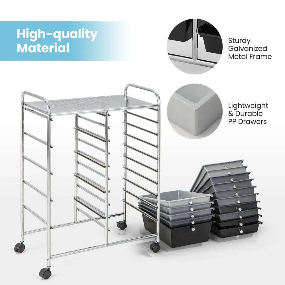 15 Drawers Rolling Utility Storage Cart