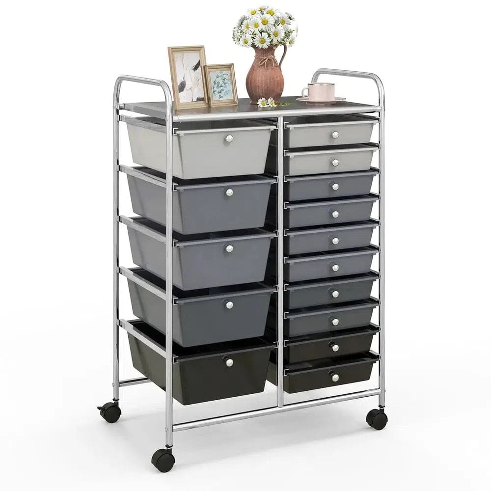 15 Drawers Rolling Utility Storage Cart