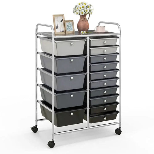 15 Drawers Rolling Utility Storage Cart