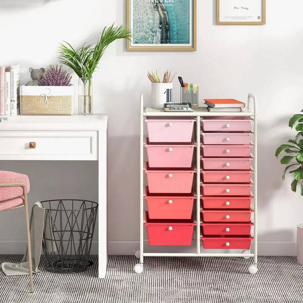 15 Drawers Rolling Utility Storage Cart