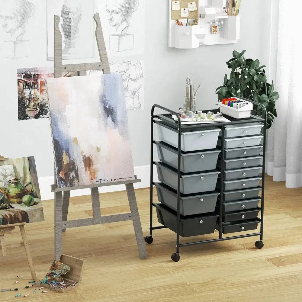 15 Drawers Rolling Utility Storage Cart