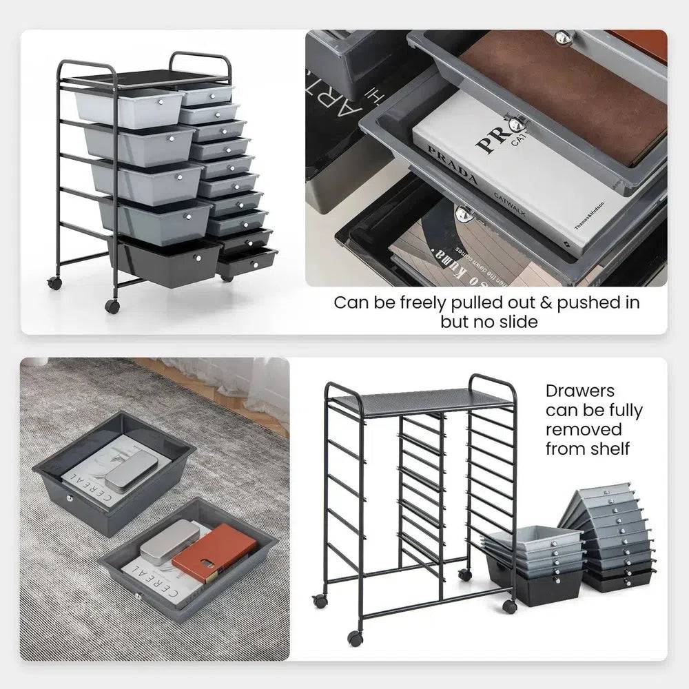 15 Drawers Rolling Utility Storage Cart