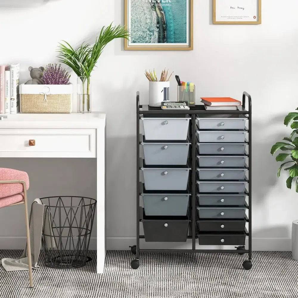 15 Drawers Rolling Utility Storage Cart