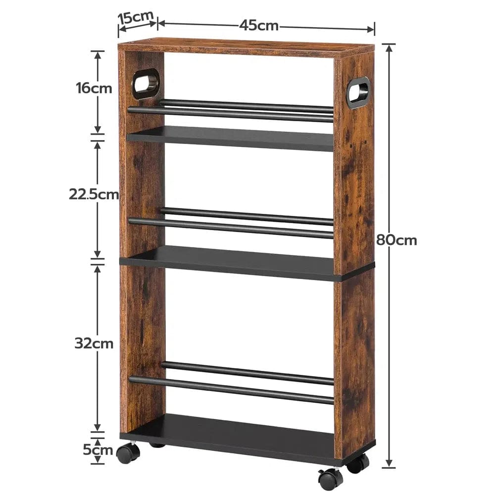 4-Tier Narrow Serving Trolley