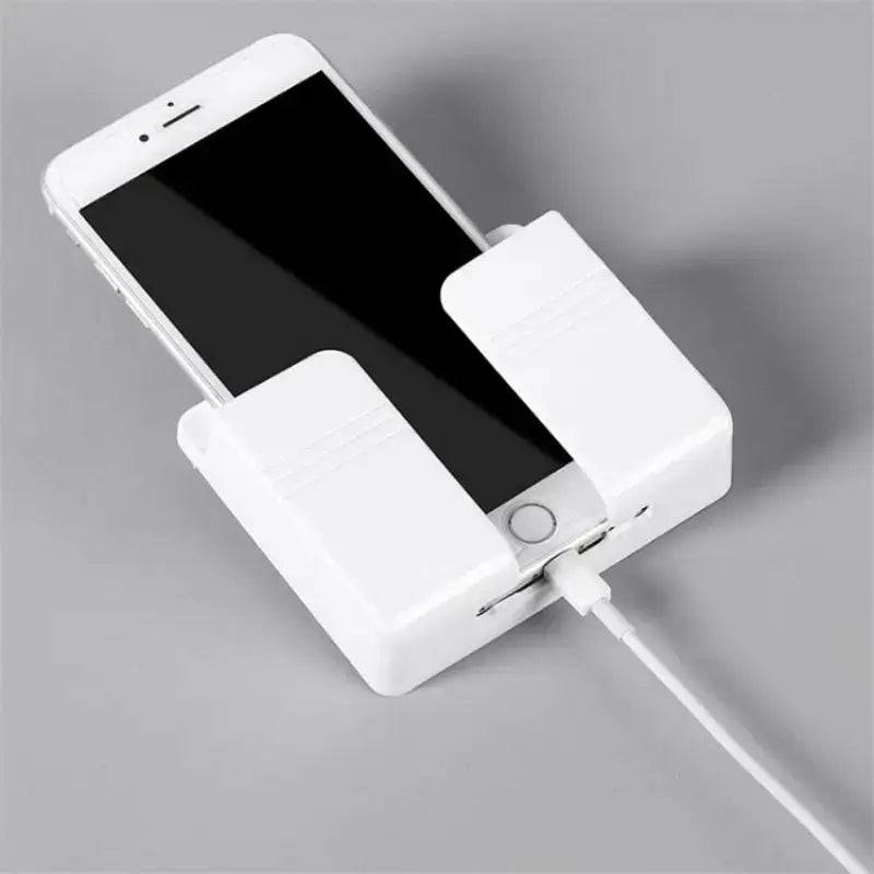 White Wall Mount Phone Plug Holder