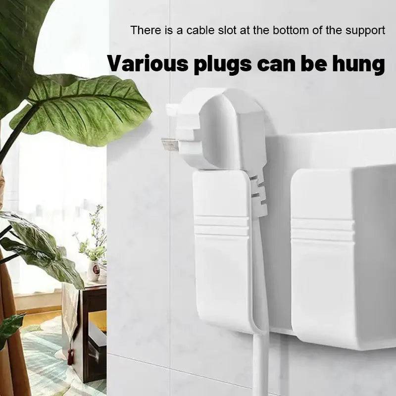 White Wall Mount Phone Plug Holder