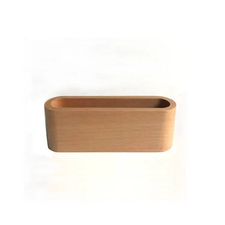 Wooden Business Card Holder Desk Organiser