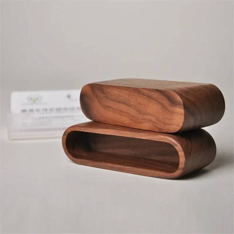 Wooden Business Card Holder Desk Organiser