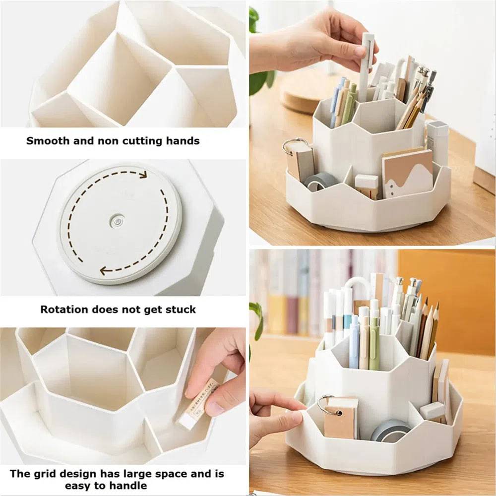 360° Rotatable Pen Holder Large Capacity Desk Organiser