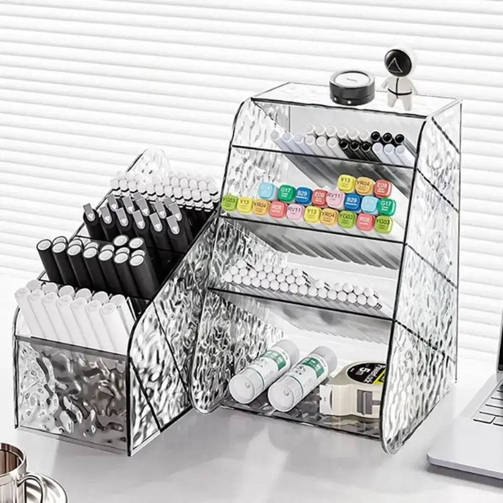 Transparent Plastic Pen Holder & Storage Box