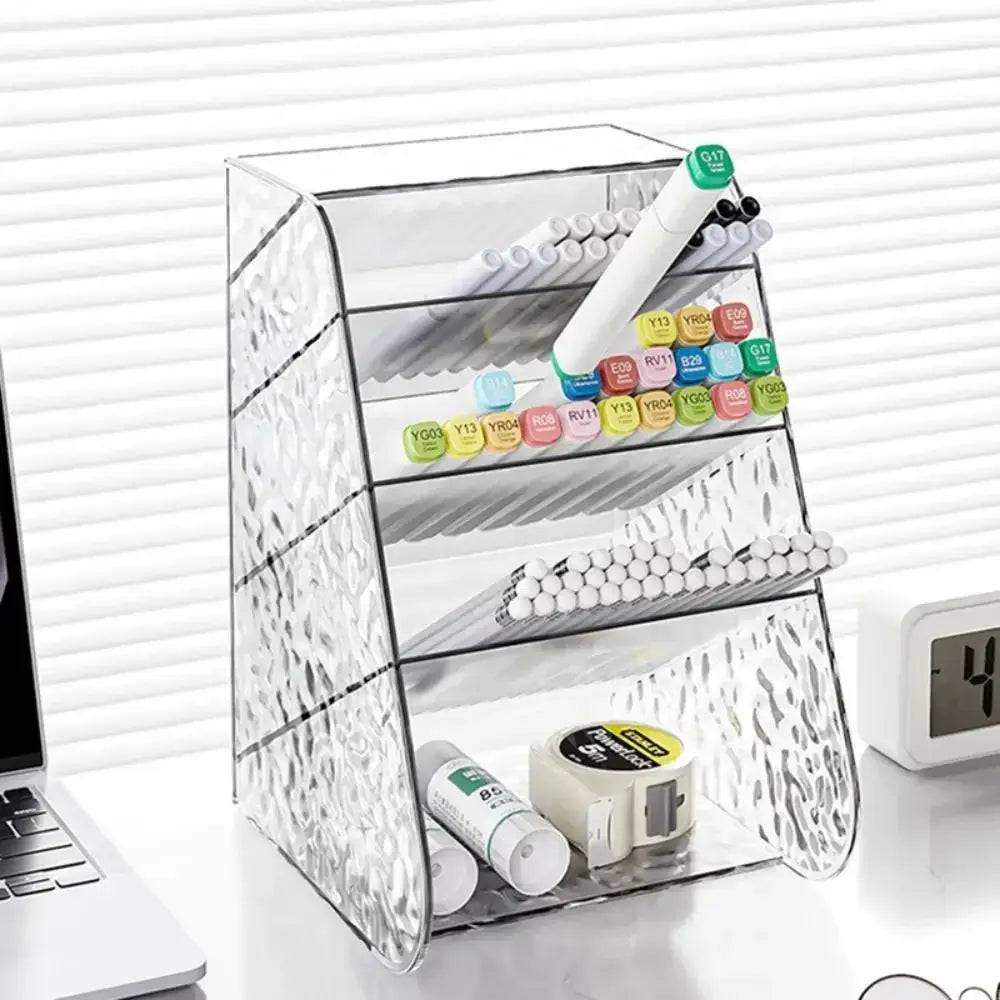 Transparent Plastic Pen Holder & Storage Box