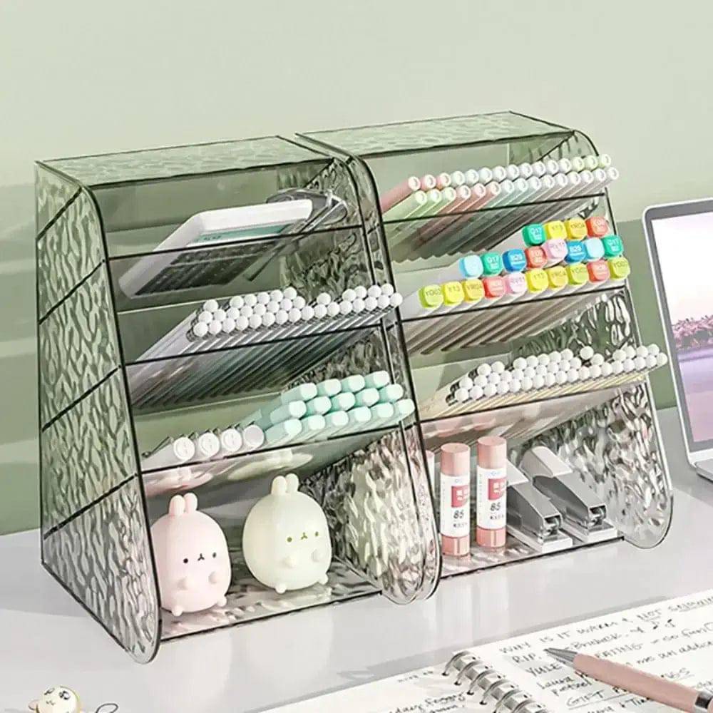Transparent Plastic Pen Holder & Storage Box