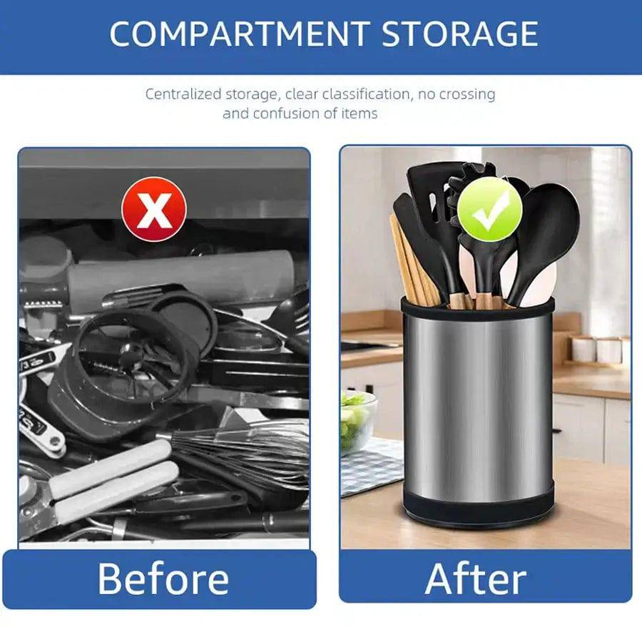 Rotatable Stainless Steel Kitchen Storage Barrel
