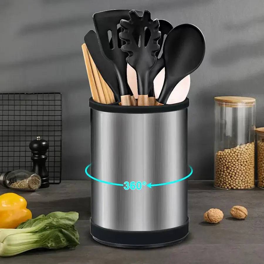 Rotatable Stainless Steel Kitchen Storage Barrel