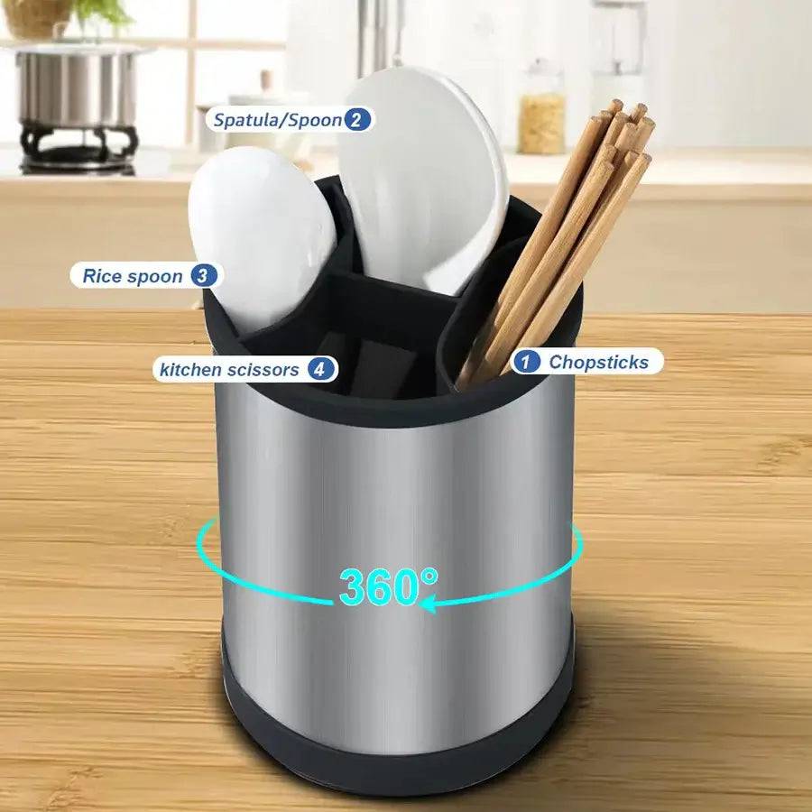 Rotatable Stainless Steel Kitchen Storage Barrel