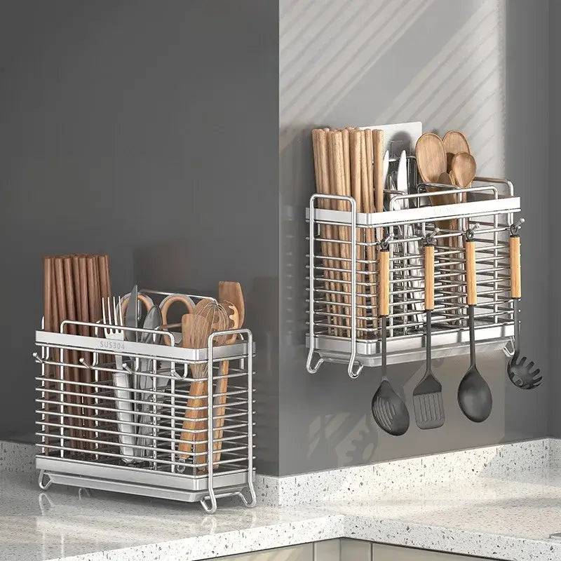 Kitchen Hanging Stainless Steel Cutlery Holder
