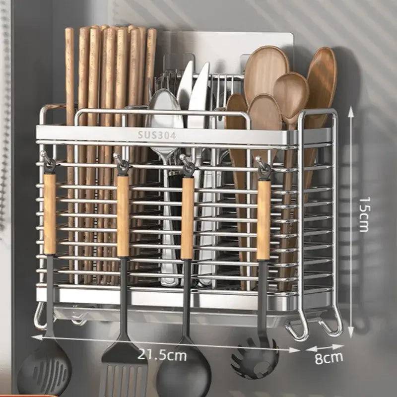 Kitchen Hanging Stainless Steel Cutlery Holder
