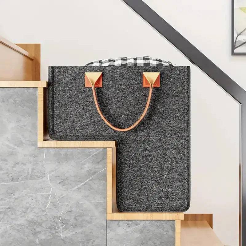 L-Shaped Stair Laundry Basket