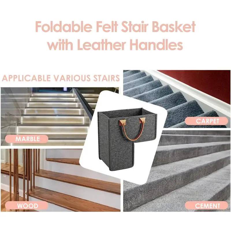 L-Shaped Stair Laundry Basket