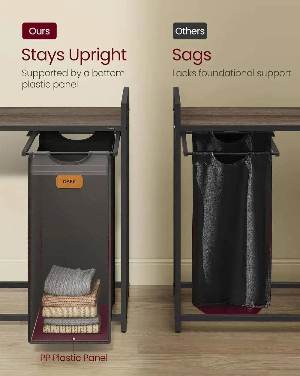 Laundry Basket with Shelves and Wheels