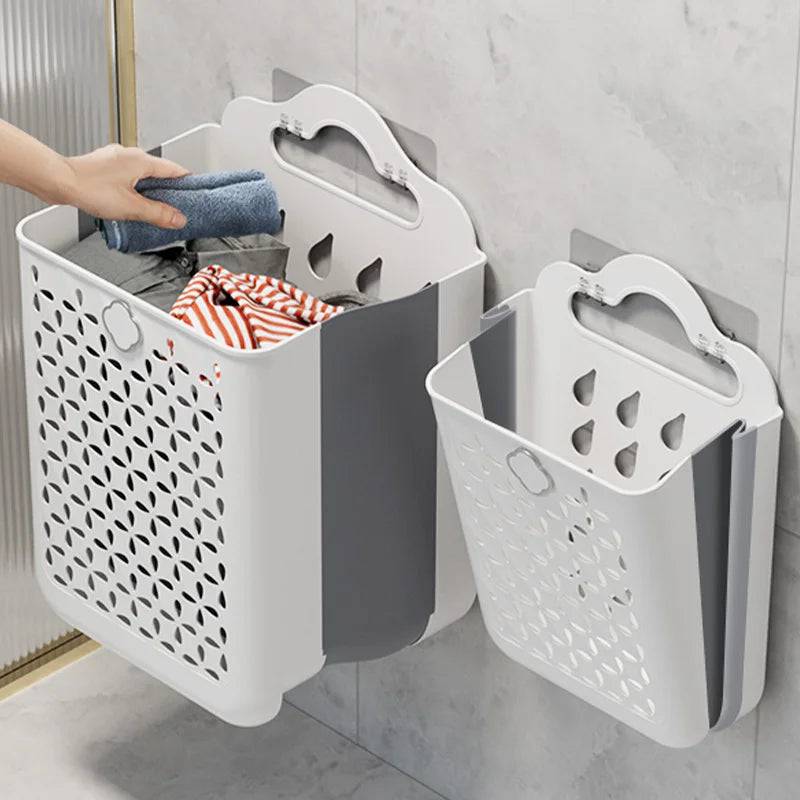 Wall-Mounted Folding Bathroom Laundry Basket