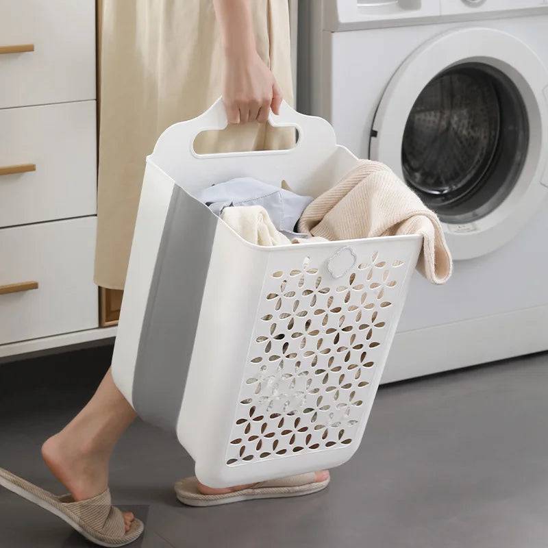 Wall-Mounted Folding Bathroom Laundry Basket