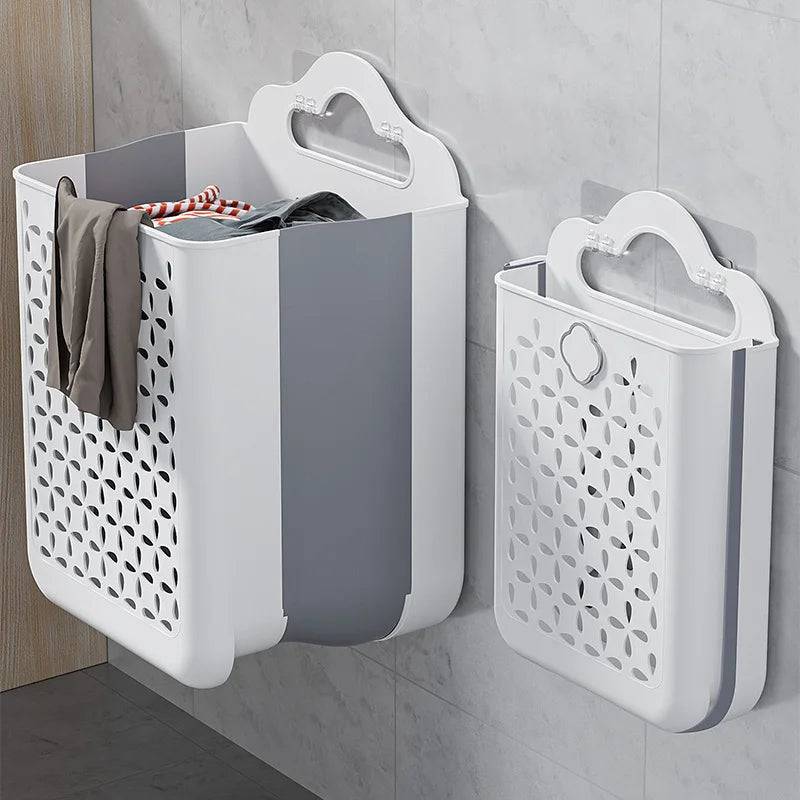 Wall-Mounted Folding Bathroom Laundry Basket