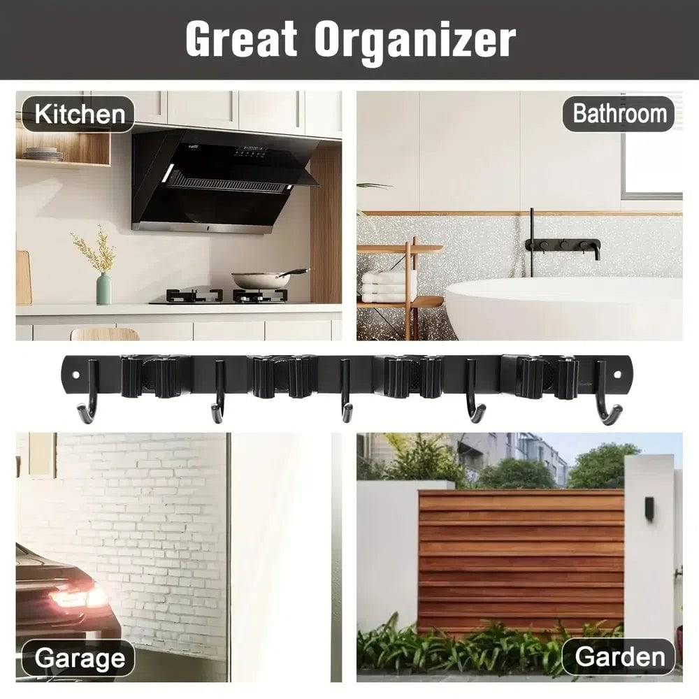 Wall-Mounted Mop & Broom Organiser