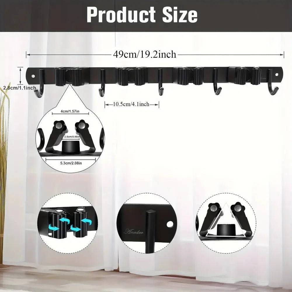 Wall-Mounted Mop & Broom Organiser