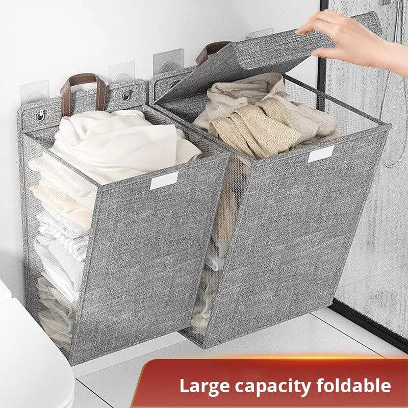Foldable Adhesive Laundry Basket Hamper