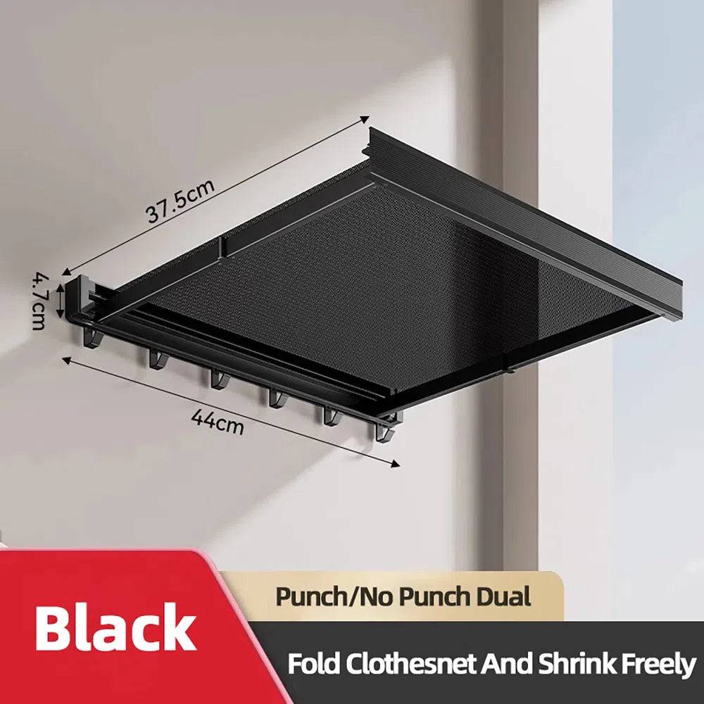 Foldable Clothes and Hat Rack with Hooks