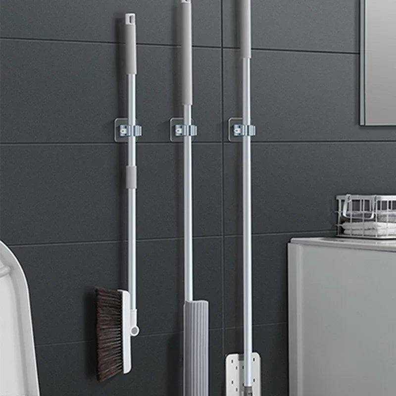 Wall-Mounted Mop and Broom Storage Rack